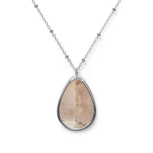 Oval Pink Marble Necklace